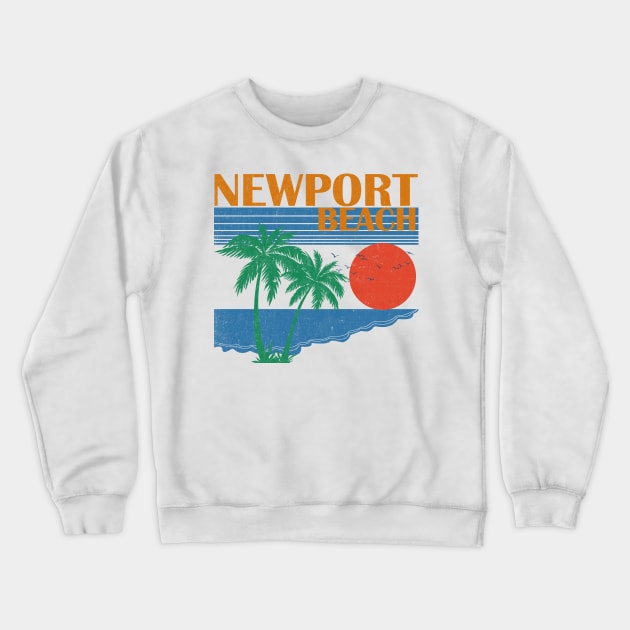 Newport Beach \\ Retro Vintage Design Crewneck Sweatshirt by KianOlsen Art